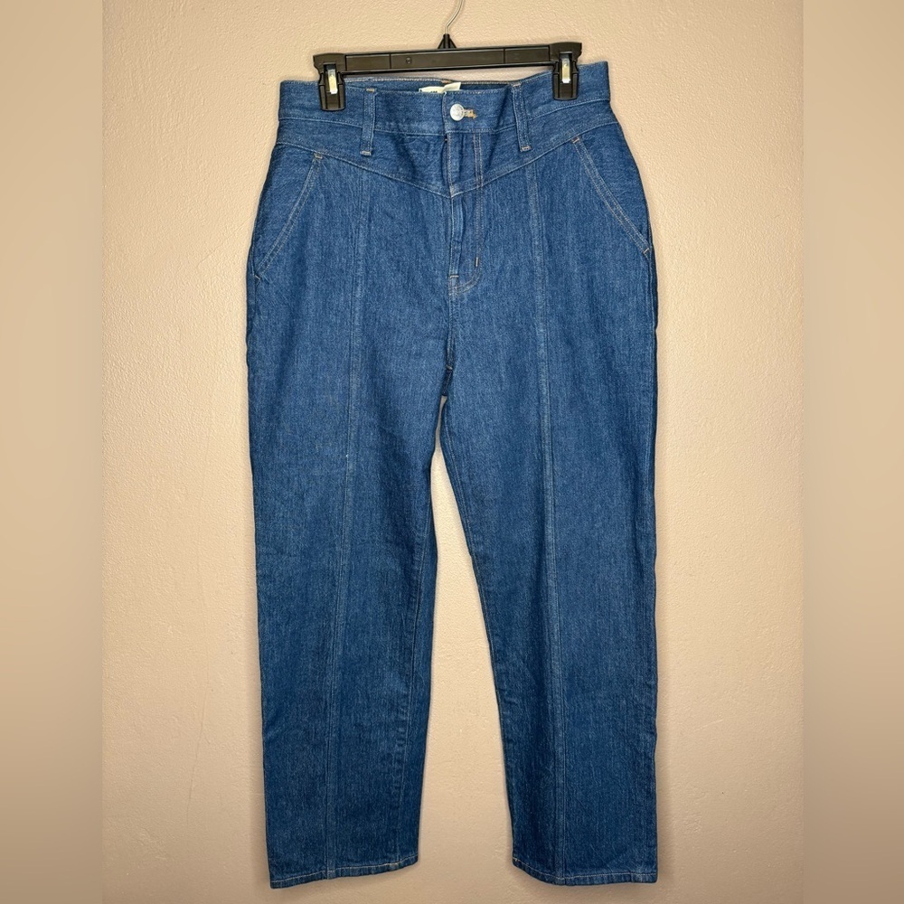 Madewell The Perfect Vintage Straight Jean Dark Washed Front Seem Denim Size 28